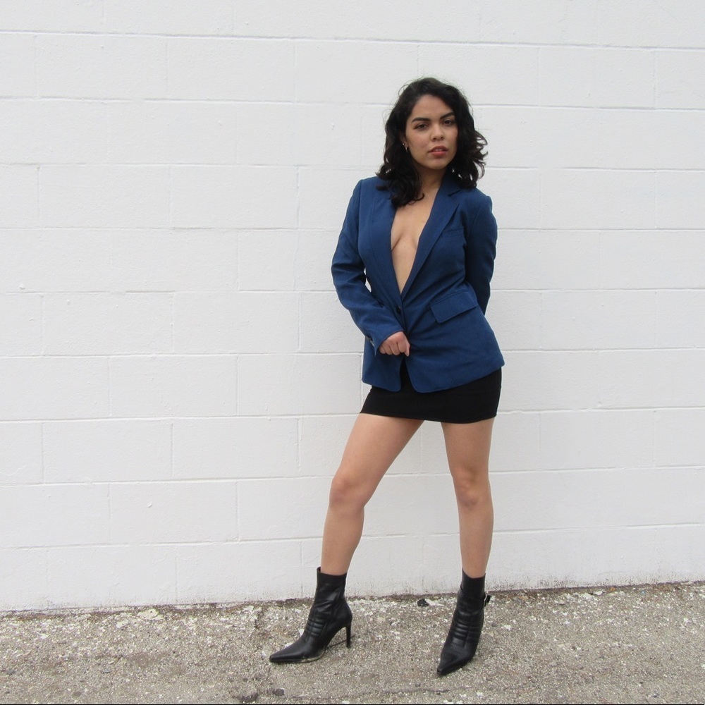 3.1 PHILLIP LIM SZ S OR 4 LOW CUT BLAZER BLUE CUTE